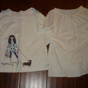 Girls school clothes size 5 off white ivory cream long sleeve tops bundle lot